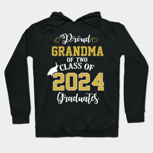 Proud Grandma of two 2024 Graduates School Graduation Hoodie